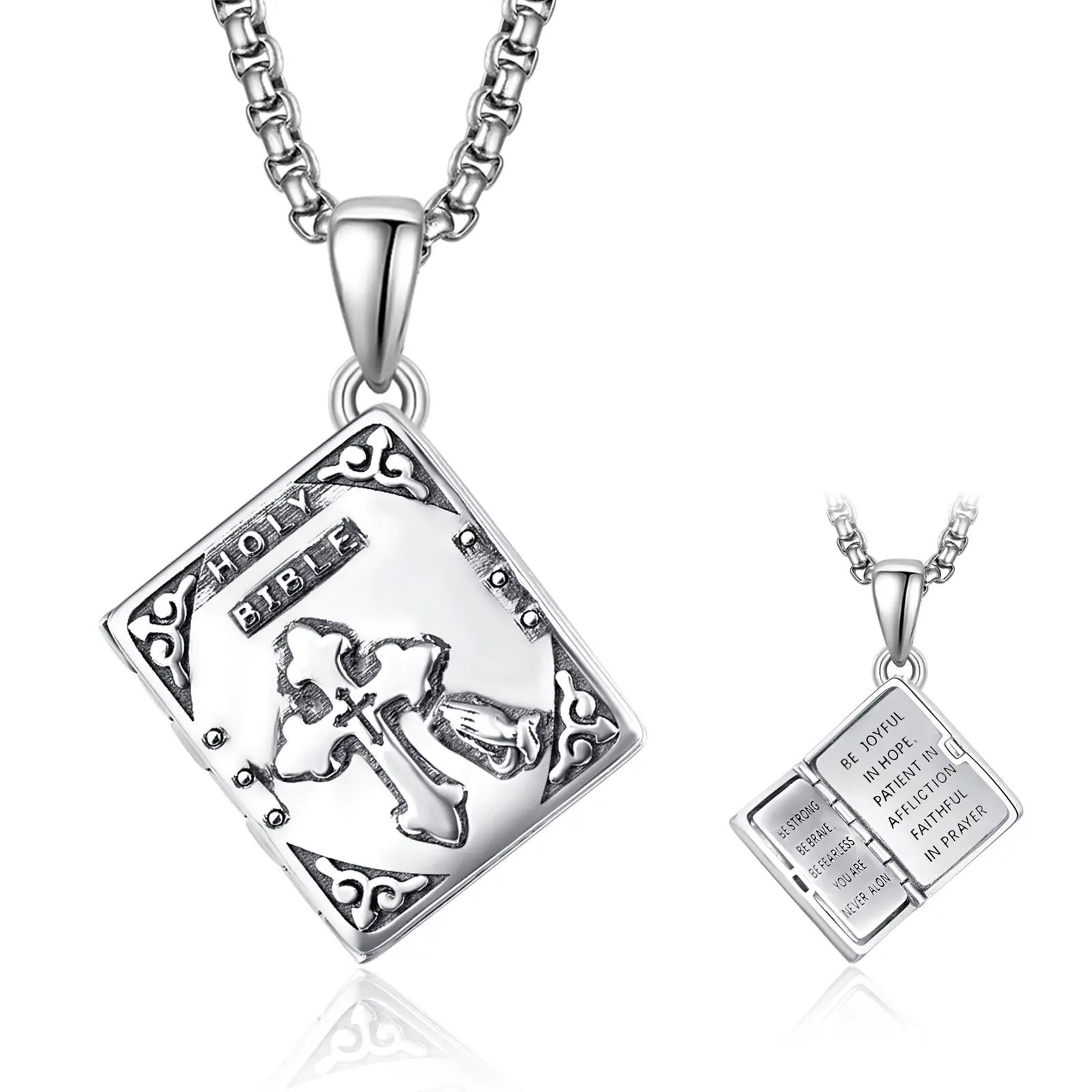 S925 sterling silver men's and women's Bible necklace will protect every person of faith. Can be given as a gift or worn by yourself