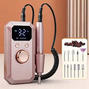 Portable Rechargeable Nail Drill Machine, Home Use Nail Grinder, Digital Display, DIY Manicure Tool Set, Nail Care for Beauty Salons/personal Use