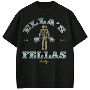 Gildan Women's Short-Sleeve Cotton T-Shirt - Round Neck/Crew Neck, Soft Fabric, Unisex Funny Printed Streetwear, Everyday Summervibes Top, Fellas Ellas Fan Gift