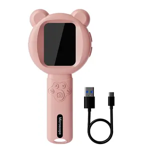 Kids Digital Magnifier 2.8’’ Screen Portable Video Microscope 2.0MP 100X Magnification with 15LEDs for for Outdoor Exploration