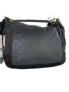 Pre-owned Louis Vuitton Vintage Black Monogram Leather & Suede Hobo Shoulder Bag/WJ04420147/0147