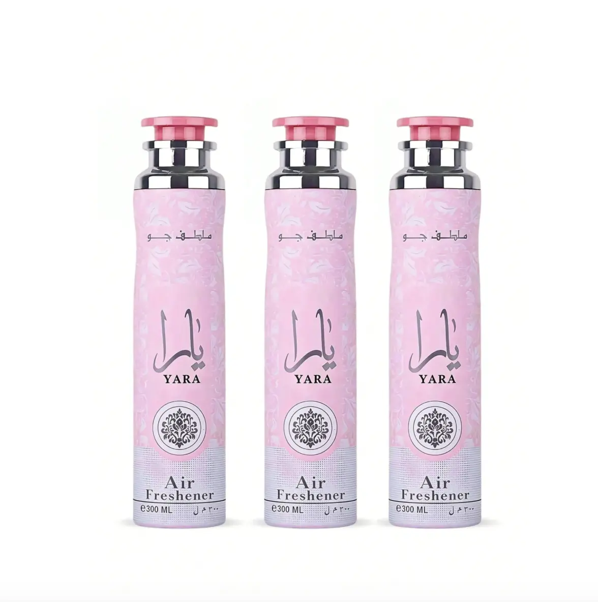 Lattafa Yara Air Freshener 3 Pack Bundle Set – Floral Fruity Amber Scented Home & Car Freshener 300 ML, Flower, Aroma