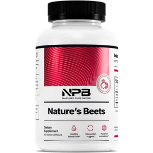 Nature's Pure Blend - Nature's Beets (90count) Blood Pressure Support Circulation Booster Nitric Oxide Production Energy Organic Beet Root Powder Dietary Supplement