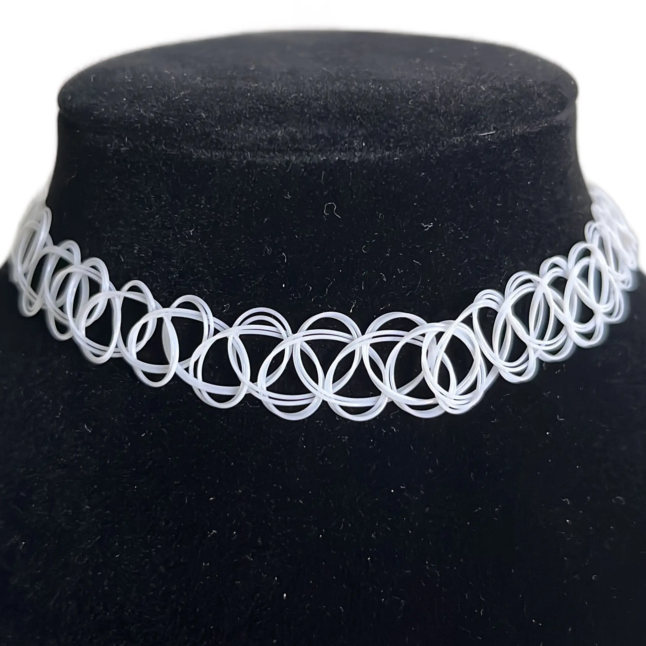 White Choker Necklace - Chic Gorgeous Jewelry, Simple Pendant-Free Bead-Free Design, Adjustable Fit, Ideal for Everyday Wear