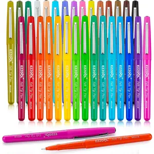 30 Colors Felt Tip Pens 30 Pack 0.7mm Premium Medium Fine Point Felt Tip Markers For Valentines Day Gift Writing Journal Planner Coloring Note Taking Drawing Art School