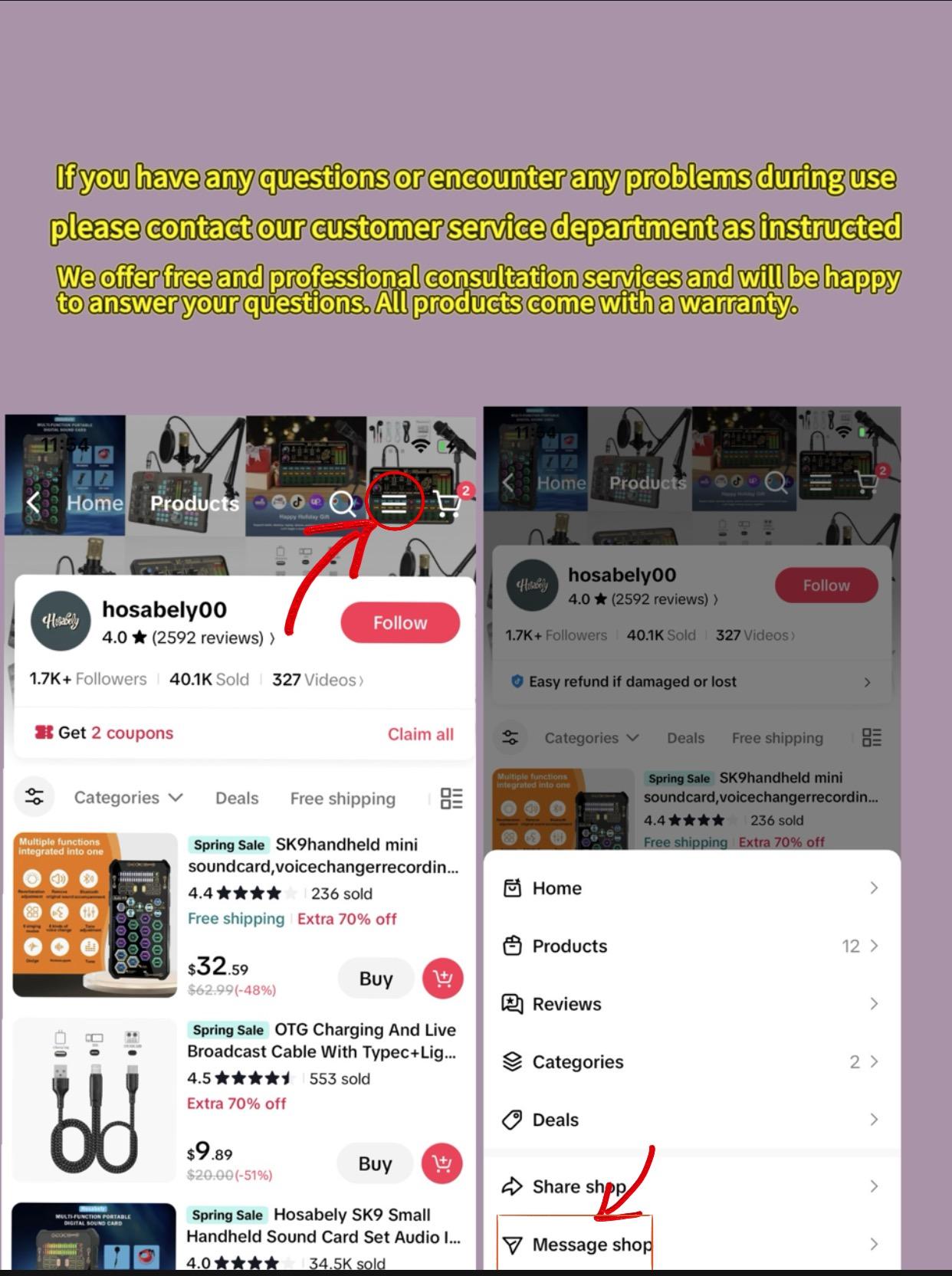 Hosabely SK9 Small Handheld Sound Card Set Audio Interface Portable microphones streaming equipment microphone iphone