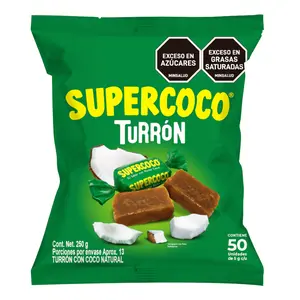 Supercoco Turrón - 50 Unidades | Colombian Coconut Toffee Candy