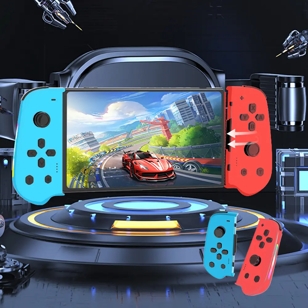 GAMINJA NS055 Joy-Con Bluetooth 5.0 Wireless Gaming Controller - RGB LED Handheld Gamepad, Dual Vibration Esports Controller with Dual Joystick for Nintendo Switch/Lite/Oled Left Right Handle Accessories