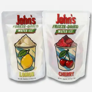 John’s Freeze-Dried Water Ice - "The Classics" 2-Pack Bundle (Lemon & Cherry) - Light & Crunchy Fruit Snacks | Trending TikTok Candy, ASMR Crunchy Sweets, Resealable Pouch, Travel Friendly, School Lunchbox, Sugar Crunch