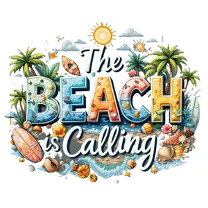 The Beach Is calling Direct To Film Print, DTF Print, Ready To Press Print For T Shirts