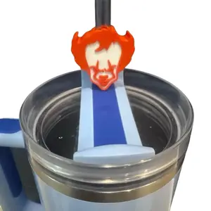 Large Clown Straw Topper for Stanley Cups - Handmade 3D Printed Unique Halloween Accessory for Drinks & Beverages - Fun & Festive Drinkware