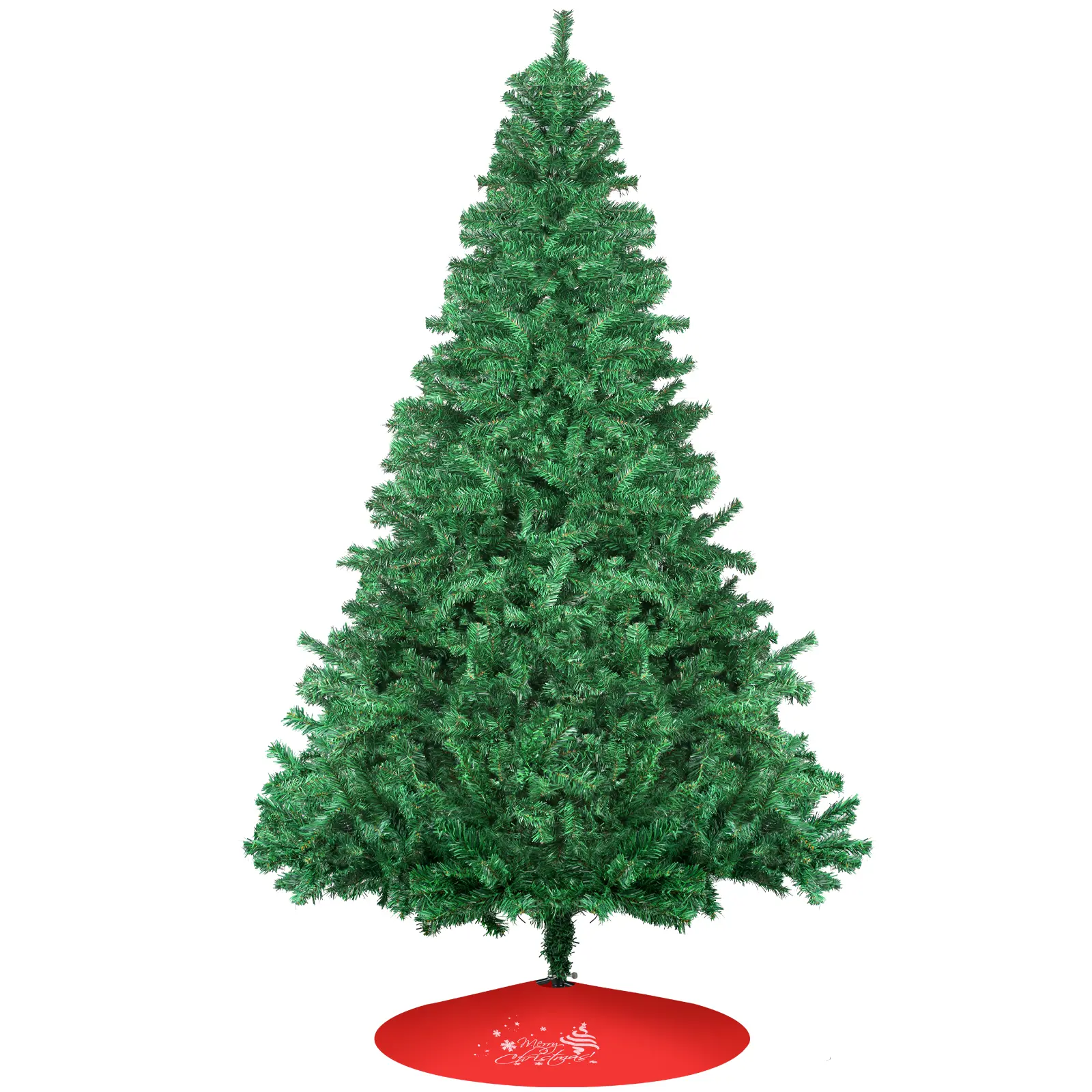 7Ft/8FT Artificial Holiday Christmas Tree with 1000/1300 Branch Tips, Christmas Tree Skirt, Easy to Assemble, Metal Hinges and Collapsible Base for Home, Office, Party Decorations