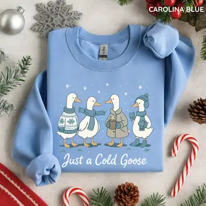 Winter Goose Sweatshirt, Funny Cozy Goose Shirt, Cute Winter Animals, Trendy, Snow Funny Goose Shirt