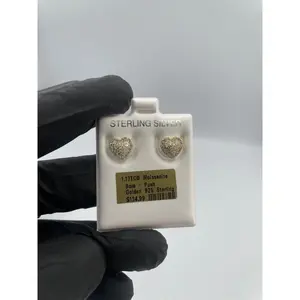 1.17TCW 8mm Moissanite Heart Cluster Earrings!! 925 Sterling Silver - Push Backs - SG-83