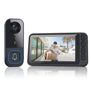 Wireless Doorbell Camera, Rechargeable 2.4GHz WiFi Smart Video Doorbell with Night Vision, Two-Way Audio, Waterproof Home Security Doorbell Camera