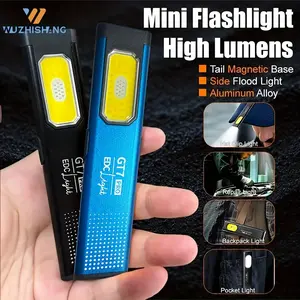 WUZHISHANG Ultra-Thin High-Power Multifunctional Flashlight with 500 Lumens, High Lumen Flashlights, Magnetic Tail Cap & Pen Clip Design, 5 Modes Including Side Light & SOS Signal, for Outdoor, Camping, and Power Outage Scenarios