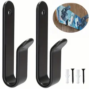 Wall Mounted Snowboard Bracket, 2 Counts/set Surfboard Skateboard Hanging Rack, Indoor Horizontal Display Clip, Home Organizer