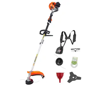fathersdaygift VEVOR String Trimmer, 26cc 2 in 1 Weed Wacker Gas Powered, 17 Cordless Grass Trimmer with 10 Brush Cutter, Shoulder Strap 3T Blade, 2-Stroke Heavy-Duty Gas Weed Wacker for Quick Grass Cleaning
