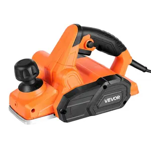 fathersdaygift VEVOR Electric Hand Planer, 3-1/4-Inch Cut Width, 7-Amp 16800 RPM Corded Power Handheld Planer for Wood, with Adjustable Cut Depth, 2 Blades, for Woodworking Wood Chamfer DIY Smooth Finish Carpentry