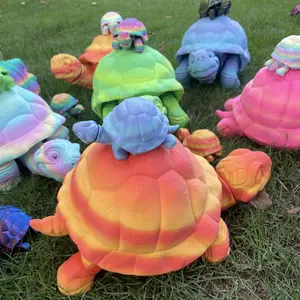 Turtle Figurine Set, Expandable Joints, Home Decor, Halloween & Christmas Gift, Birthday Present, 3D Printed Animal Statue, Turtle Designs, Home Decoration