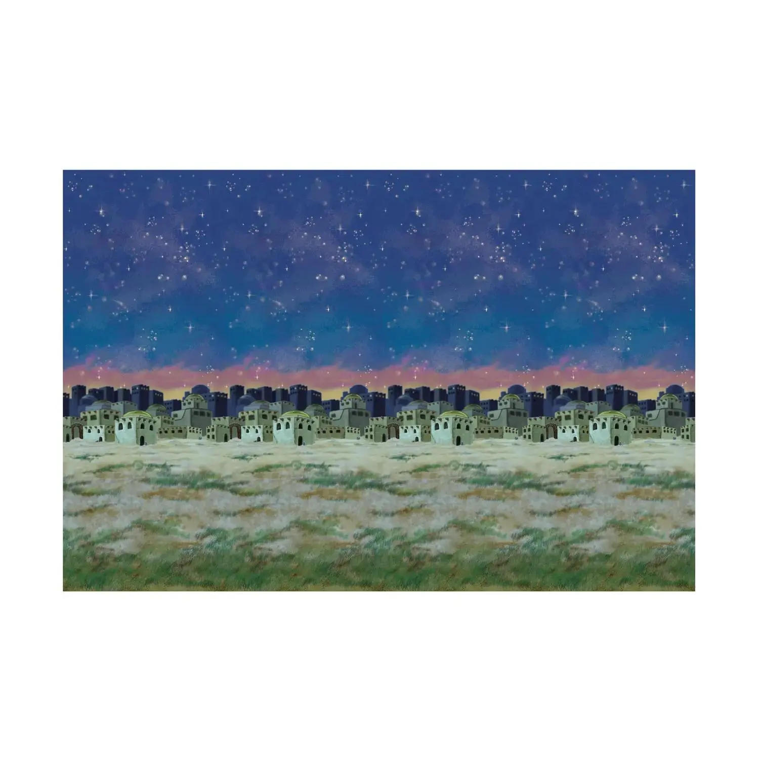 30 Ft. x 4 Ft. Design-A-Room Christmas Nativity Scene Backdrop Set - 2 Pc., Photo, Props, Hanging, 2 Piece Sets, Kids, Vinyl, Wall, Colorful