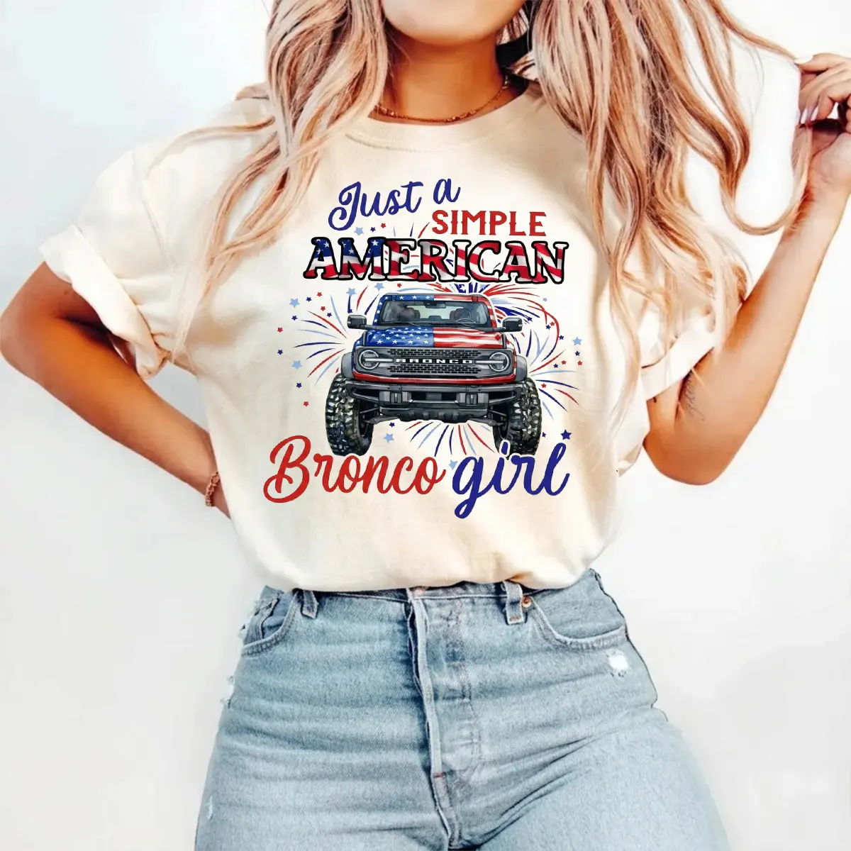 Just A Simple American Bronco Girl Shirt, 250Th Anniversary Shirt, Bronco Girl, American Girl, Gift For her