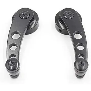 2Pcs Universal Car Window Handle Winder Riser Replacement Winder Crank Riser Window Handles Aluminum Alloy (Black)