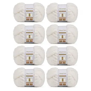 Crafted by Catherine Chunky Chenille Jumbo Yarn 8 Pack - Hand Knitting and Crocheting Super Thick Chunky Yarn - Extra Soft Bulky Fluffy Blanket Yarn (8 oz / 31.7 yards each skein)