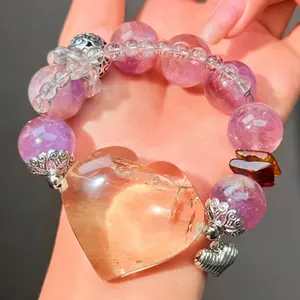 017 Ametrine Citrine Clear Quartz bracelet 2025 energy high quality fashion jewelry magnetic beads bracelet gift