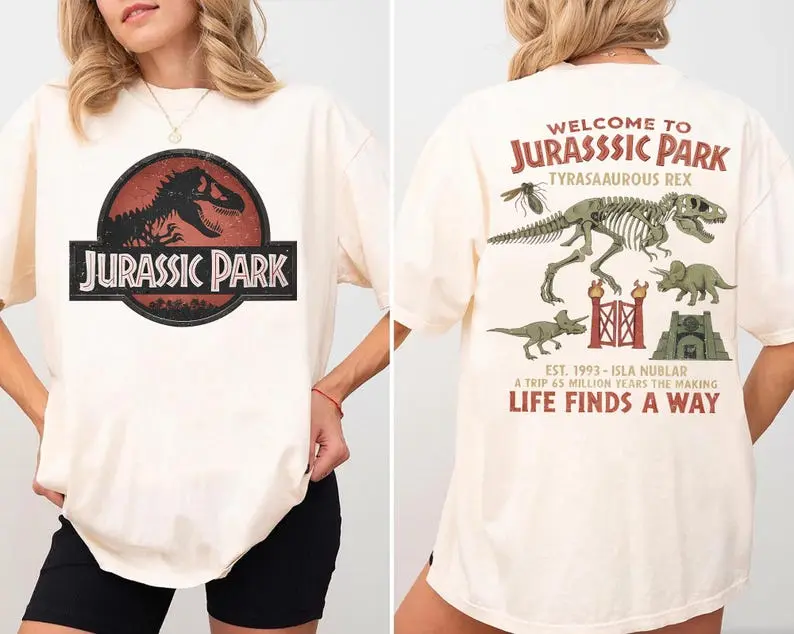 Comfort Colors Vintage Jurassic Park Shirt, 90s Dino T-Shirt, Jurassic World Logo Tee, Retro Movie Graphic Shirt, Adventure Theme Park Tee, Dinosaur Fan Gift