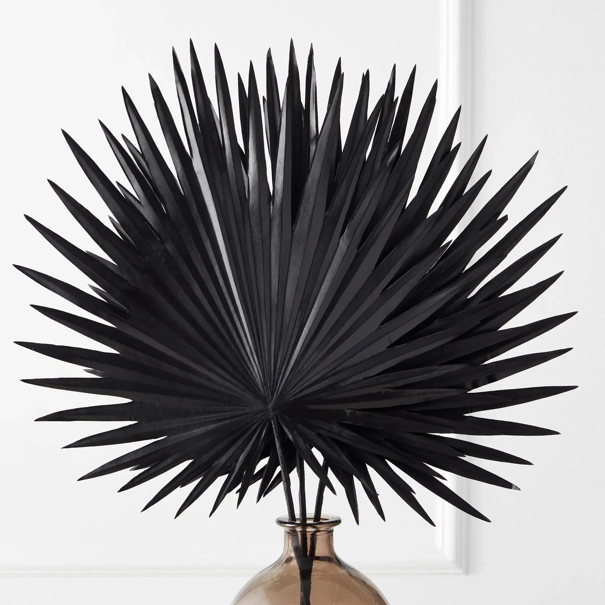 Z Gallerie 3-Piece Faux Palm Stem Set - Fake Palm Plant, Bendable Wire Artificial Plants, 18in W x 40in H Black Potted Plastic Home Decor Accessory,dorm essentials