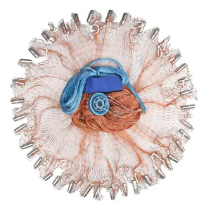 1Pcs Dia.8Ft/2.4M 12Ft/3.6M 16Ft/4.8M Full Spread Quick Throw Hand Cast Fishing Net Strong Nylon Fishing Net With Sinkers Nylon Mesh Net