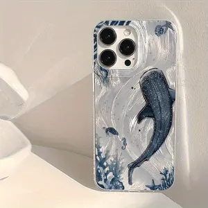 A Phone Case with a Deep-Sea Whale Print And a Sheer Texture, Compatible with for iphone Models 17 Promax/16/15/14/13/12/11 Perfect As a Gift for a Girlfriend, Boyfriend, Friend, Or for Yourself.