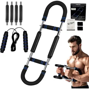 Twister Arm Trainer – Adjustable Resistance 30-120lbs Chest Workout Equipment with 4 Springs, Jump Rope & Wrist Guards for Upper Body Strength & Muscle Training at Home