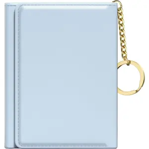 Womens Wallet, Small Slim RFID Card Wallets for Women, Cute Front Pocket Leather Card Organizer with 7 Slots & ID Window, Blue