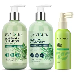 Svvimer Rosemary Hair Thickening Shampoo & Conditioner Sets: Thickening and Strengthening Formula for Men & Women - Volumizing Shampoo with Tea Tree Oil Biotin Mint - For Thinning Fine Hair 11.8 Fl Oz