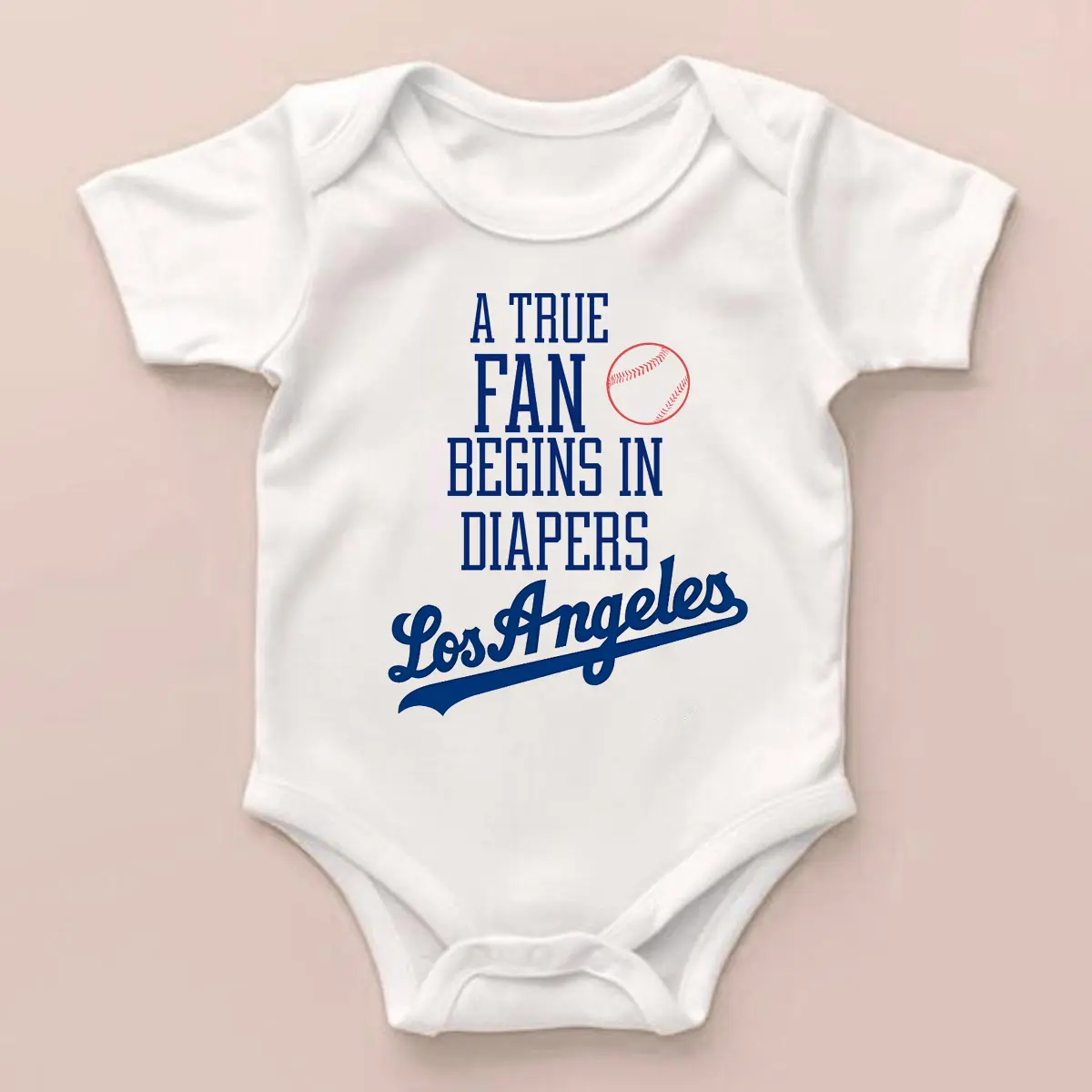 (100% Cotton) Funny ONESIE -A true fan begins in diapers Baby Bodysuit-  Baby Onesie – Cute & Funny Baby Bodysuits , Baby cute Gift