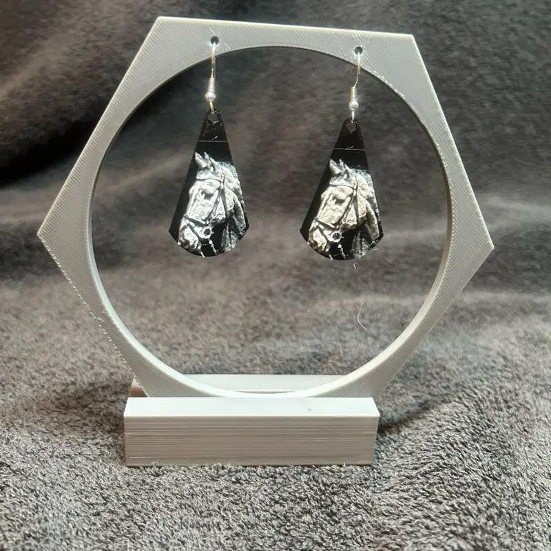 Horse Earrings - Unique Design with Horse Motif, Perfect for Everyday Wear, Lightweight and Comfortable. Silver, gold, or bronze surgical steel hooks. Message your preference.