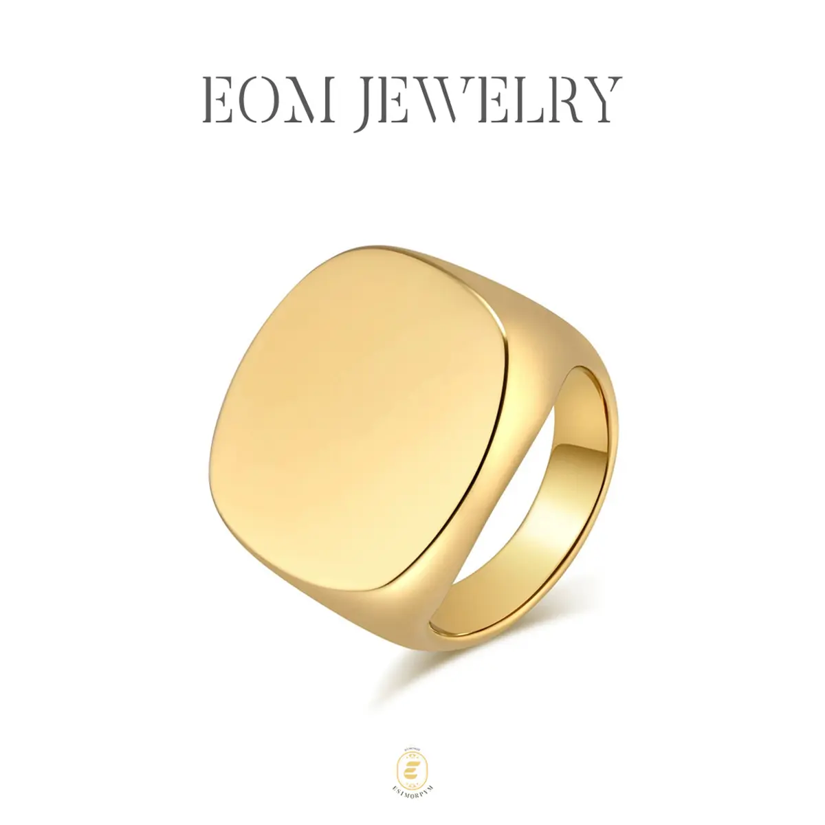 Chunky Square Signet Ring Bold Versatile Cocktail Ring for Women  Men Elegant Stylish Ideal for Large & Medium Hands Wedding Engagement Anniversary Valentine's Day Birthday Gift Daily Wear Jewelry