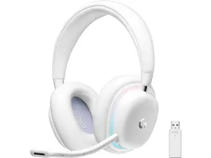 Logitech G735 Wireless Gaming Headset - Customizable LIGHTSYNC RGB Lighting, Lightspeed, Bluetooth, 3.5MM Aux Compatible, Detachable Mic, Works with PC and Mobile Devices - White Mist