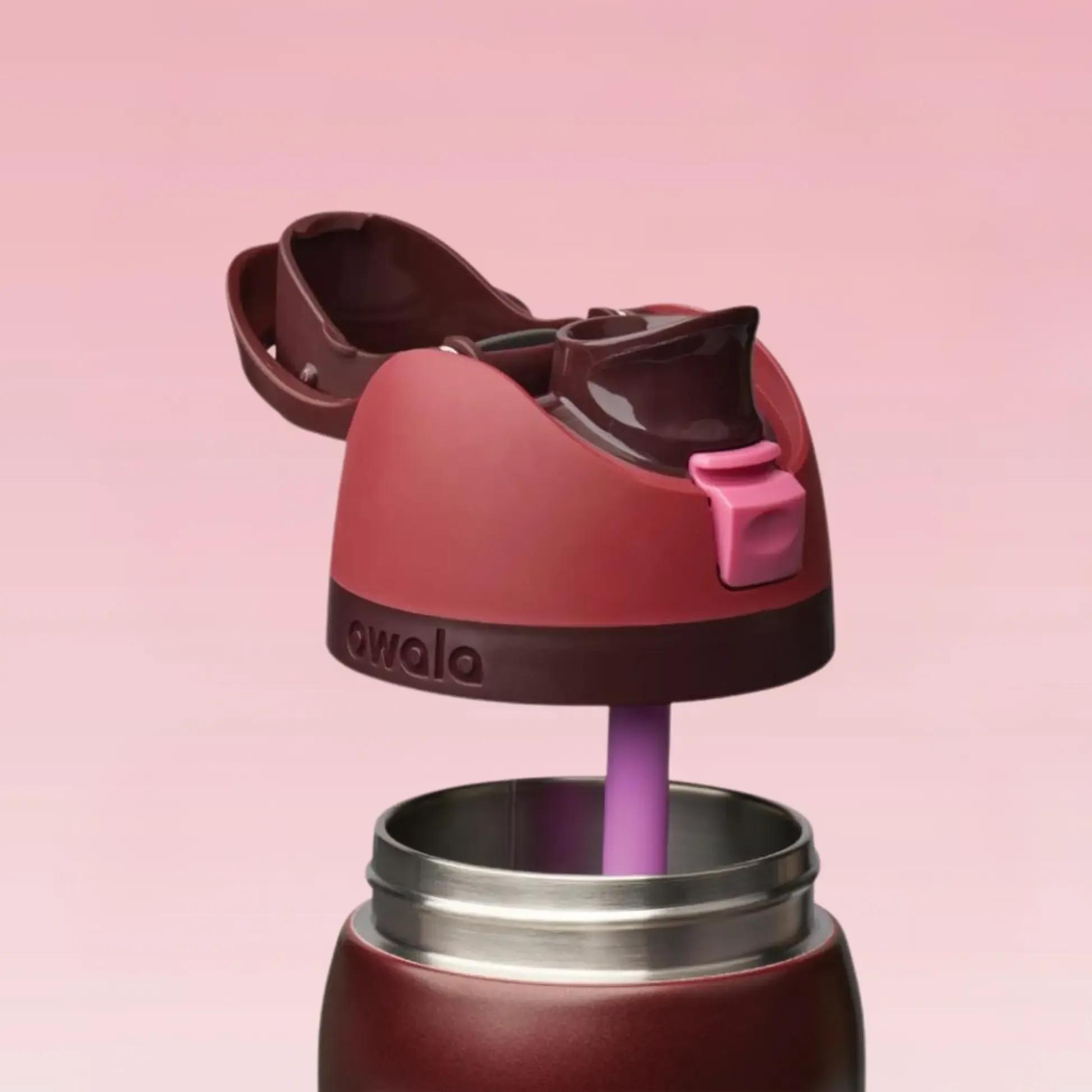 Owala FreeSip Black Cherry 32oz Insulated Water Bottle Model 24 Hour Cold Leak Proof BPA Free Double Wall Stainless Steel Daily Use Work School Gift for Her