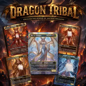 Dragon Waifu Ascension MTG Commander Deck | 100 Card EDH Proxy Set + Tokens | Custom Fantasy Art