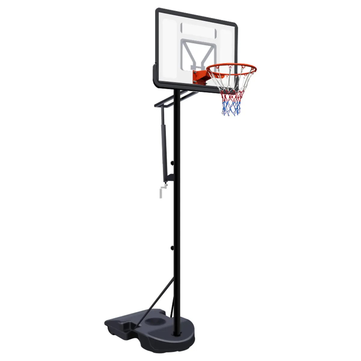 [Fahuac] Portable Height-Adjustable Basketball Hoop (6.9-10ft) - 34x23in Polycarbonate Backboard, Heavy-Duty Steel Frame, Water/Sand Fillable Base, Indoor/Outdoor Training & Workout Equipment, Training Equipment