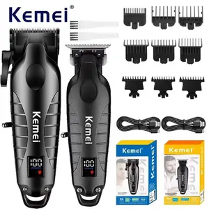 Professional Cordless Hair Clipper Set, Men's Stylish Fade Haircut Trimmer and Zero Gap Detailer, Electric Grooming Kit for Home & Salon Use, Hair Clippers