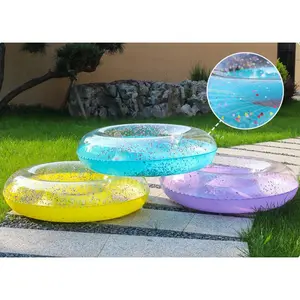 New Transparent Sequin Swimming Ring PVC Adult Water Thickened Swimming Ring Summer Outdoor Swimming Underarm Ring