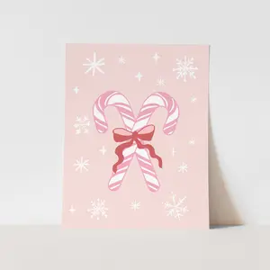 {Pink + Pink} Candy Canes Art Print