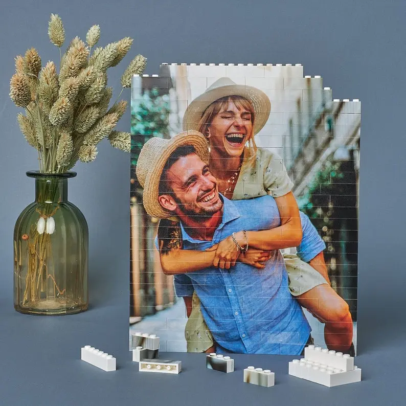 [MADE IN US] Photo Custom Building Block, Jigsaw Puzzle, Picture Puzzle, Christmas Photo Gift, Puzzle for Adults, Building Brick Photo Puzzle.