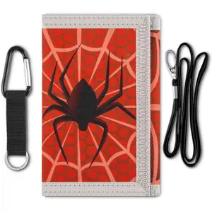 Wallet for Boys with Lanyard, Little Boys Wallet for  Ages 4-5-6-7-8-9-10-12, Spider Youth Wallets with Strap, Tri Fold    Wallets for Birthday Christmas