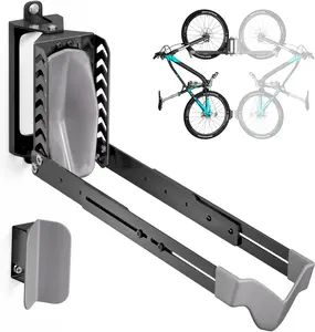Swivel  Rack Wall Mount,  Hangers for Garage, Space-Saving Vertical  Holder, Holds up to 77 lbs, Bicycle Wall Hanger Storage, No Heavy Lifting Required Indoor Hanging  Rack-Gray