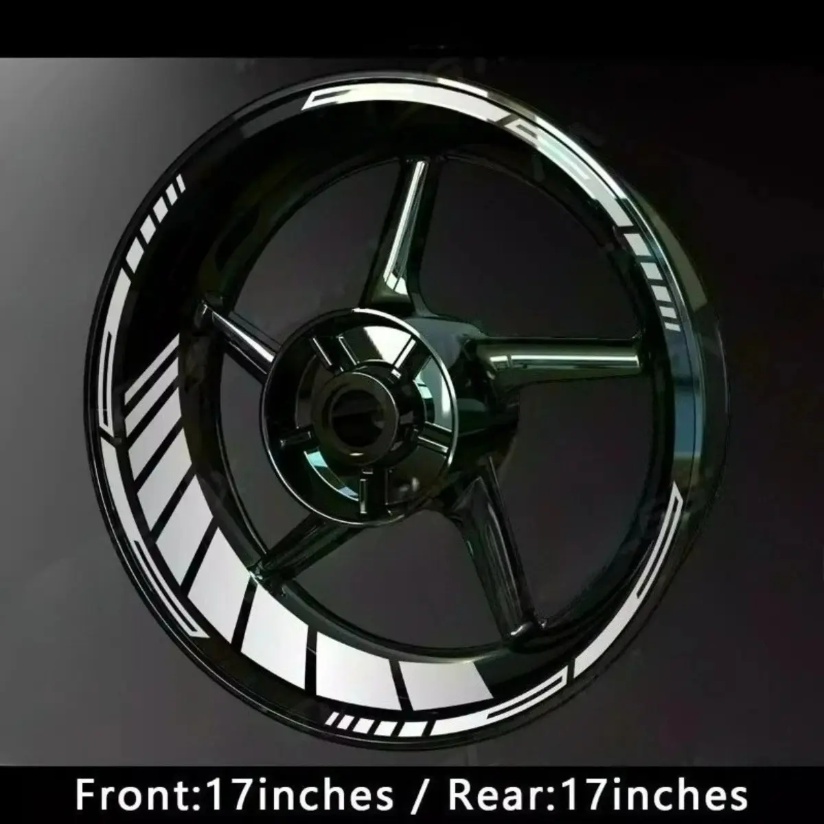 16PCS Motorcycle Wheel Stickers, Suitable for 17-inch Wheels, Waterproof Self-adhesive Vinyl Decals, Cool Stripe Design, Christmas and New Year Gifts, Modified Bicycle, Motorcycle, Scooter Stickers, Motor Parts Accessories, Motorcycle Decoration